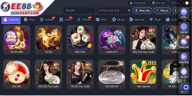 EE88 mang đến hàng trăm tựa game giải trí cho anh em trải nghiệm