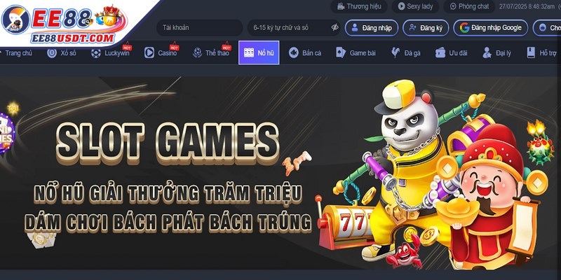 Nổ hũ EE88 là sân chơi slot game được thiết kế hiện đại